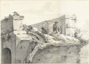罗马罗托桥边缘景观 作者 Jan Asselijn（复制后）