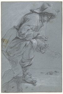 一个男人在演奏“Koten” 作者 Jan Baptist Weenix