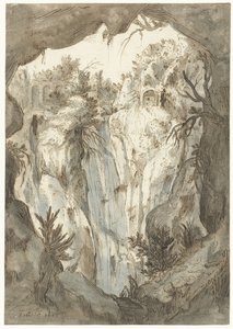 从山洞中看到的蒂沃利瀑布 作者 Paul Bril（拒绝归因）