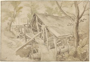 森林中的锻造 作者 Jan Brueghel (I) (圈子)