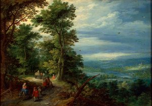 森林的边缘 逃往埃及》，1610年。   作者 简·布鲁格（Jan Brueghel）