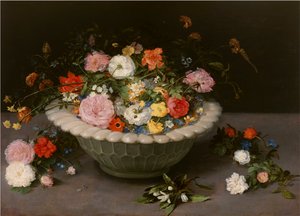 花瓶，1615年。 作者 简·布鲁格（Jan Brueghel）