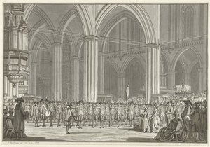 新教会中的爱国协会，1786 年 作者 Jan Bulthuis（艺术家签名）