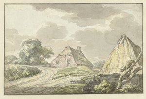 乡间小路路口的农舍 作者 扬·布特胡斯（Jan Bulthuis）