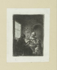 Gezin bij het raam
约翰-夏隆的蚀刻画全集 / Oeuvre Complette des Eaux Fortes par Jean Chalon (系列名称) 作者 克里斯蒂安·乔西