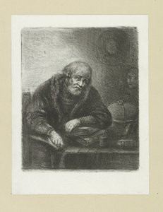 Oude man aan zijn bureau
约翰-夏隆的蚀刻画全集 / Oeuvre Complette des Eaux Fortes par Jean Chalon (系列名称) 作者 克里斯蒂安·乔西