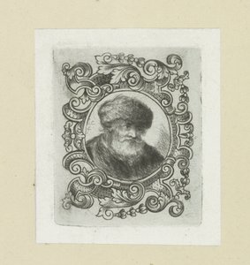 Oude man met bonthoed in ornamentrand
约翰-夏隆的蚀刻版画全集 / Oeuvre Complette des Eaux Fortes par Jean Chalon（丛书名） 作者 克里斯蒂安·乔西