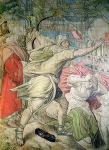 查理五世对土耳其人的竞选活动，1535年La Goletta捕获射手的细节（木炭和纸上的wc） 作者 扬·科尼利斯·维梅恩