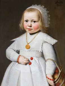 两岁女孩的画像，1636年 作者 扬·科内利兹。范洛南