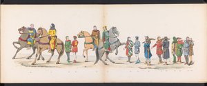 莱顿学生化妆舞会，1865 年（图版 10）
1865 年 6 月 6 日，莱顿学生团成员为庆祝莱顿大学建校 290 周年而举行的盛装游行，描绘了：荷兰人的入场式 b、荷兰人的服装、荷兰人的服装、荷兰人的服装、荷兰人的服装、荷兰人的服装、荷兰人的服装、荷兰人的服装、荷兰人的服装、荷兰人的服装、荷兰人的服装。 作者 J. Hazenberg 玉米动物园