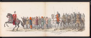 莱顿学生化妆舞会，1865 年（图版 15）
1865 年 6 月 6 日，莱顿学生团成员为庆祝莱顿大学建校 290 周年而举行的盛装游行，描绘了：荷兰人的入场式 b、荷兰人的服装、荷兰人的服装、荷兰人的服装、荷兰人的服装、荷兰人的服装、荷兰人的服装、荷兰人的服装、荷兰人的服装、荷兰人的服装、荷兰人的服装。