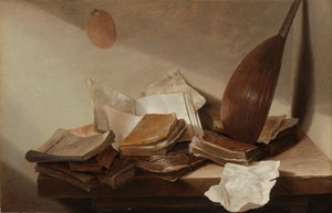 静物与书籍 作者 扬·戴维兹·德·海姆（Jan Davidsz de Heem）