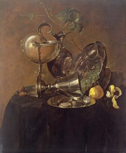 静物与鹦鹉螺杯，1632（面板）