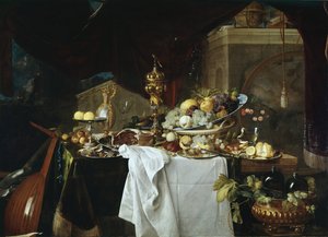 静物（布面油画 作者 扬·戴维兹·德·海姆（Jan Davidsz de Heem）