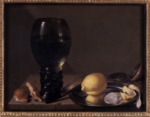 静物与酒杯，1628年 作者 扬·戴维兹·德·海姆（Jan Davidsz de Heem）