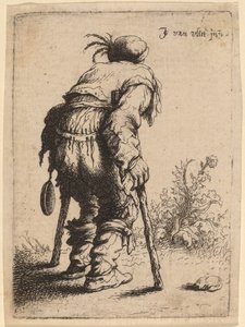 拄着双拐的乞丐，1632年。 作者 扬·格奥尔格·范弗利特