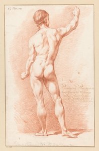 男性裸体站立，从背后看（1767 年一等奖）