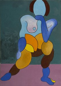 老化的模型，2008年（布面油画） 作者 扬·格罗内伯格
