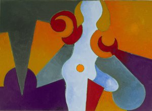 蓝色平头女孩，2009年（布面油画） 作者 扬·格罗内伯格