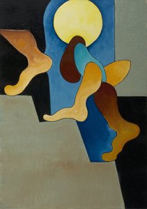 你没有听到那些脚步声吗，2008年（布面油画）。 作者 扬·格罗内伯格