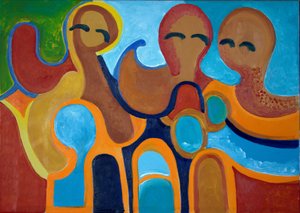 河边的女孩》，2009年（布面油画）