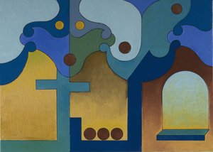 带面具的贫困贵族，2007年（布面油画）。 作者 扬·格罗内伯格