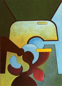 属于孩子们的老福特汽车残骸，2007年（布面油画）。 作者 扬·格罗内伯格