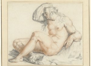 裸体女性坐像 作者 扬·哈曼斯（Jan Harmensz）。穆勒