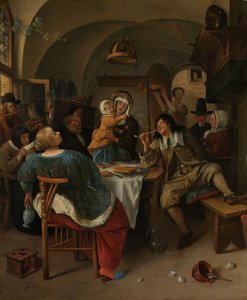 家庭场景 作者 扬·哈维克斯（Jan Havicksz）。斯汀