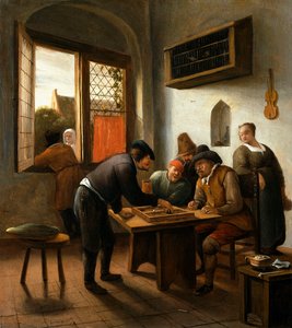内部的Tric Trac玩家， 作者 扬·哈维克斯（Jan Havicksz）。斯汀