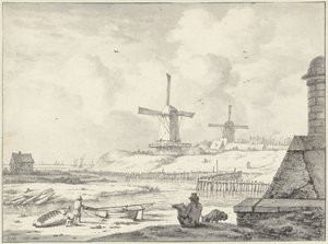 Haarlemmer Poort 外 Hoogendijk 上的素描艺术家