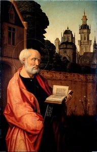 Saint Pierre Detail. Painting on wood by Jan Provost (ca. 1465-1529) Dim. 140x90 cm Genes, Galleria di Palazzo Bianco