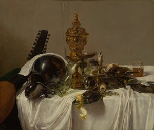 宴会用品，c.1635（油在支架面板上） 作者 Jan Jansz。 uyl
