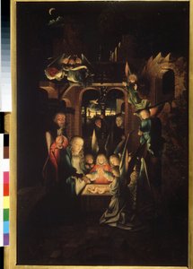 扬·乔斯特（Jan Joest，约 1460-1519 年）创作的《基督诞生（圣夜）》，16 世纪莫斯科普希金博物馆 作者 扬·乔斯特·范卡尔卡尔