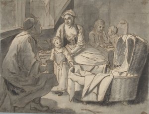 室内与有孩子的家庭 作者 Jan Josef Horemans (II) (可能)