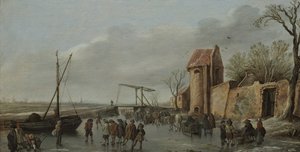 冰上的风景，1627年 作者 Jan Josefsz Goyen van
