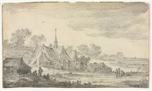 建筑群在海边，1653年。