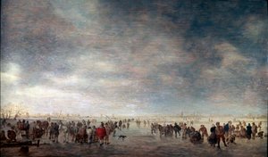 溜冰者，1641年。 作者 扬·约瑟夫斯·范·高恩