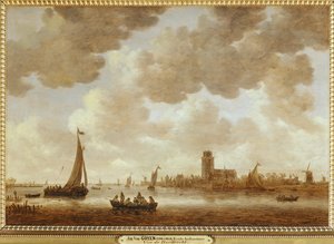 Vue de Dordrecht en aval de la Grote Kerk ... 作者 扬·约瑟夫斯·范·高恩