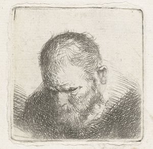 留胡子的男子 作者 伦勃朗·范·莱恩 (Rembrandt van Rijn)