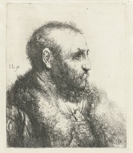 穿裘皮大衣的老人半身像 作者 扬·利文斯（Jan Lievens）