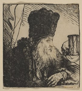 哲学家与沙漏，1620-174年。 作者 扬·利文斯（Jan Lievens）