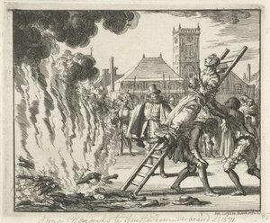 安妮肯·亨德里克斯（Anneken Hendriks），在梯子上，于1571年，1685年在阿姆斯特丹被烧毁
