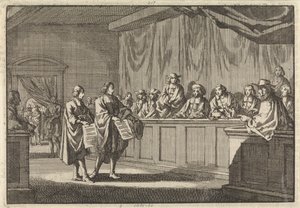 1683 年 6 月 3 日，改革宗传教士吉利和库迪尔在索尔日举行的宗教会议上宣读了一份声明，表示他们将皈依天主教会 作者 Jan Luyken