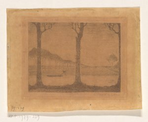 Woudsterweg 附近运河边的树木 作者 扬·曼克斯（艺术家签名）