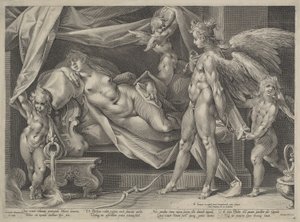 丘比特和赛琪 作者 Jan Muller，在 Bartholomaeus Spranger 之后