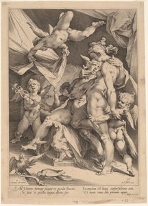金星和水星 作者 Jan Muller，在 Bartholomaeus Spranger 之后