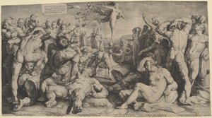 财富分配她的礼物 作者 Jan Muller，在 Cornelis Cornelisz van Haarlem 之后