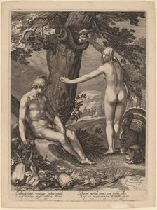 人的诱惑 作者 Jan Pietersz Saenredam 在 Abraham Bloemaert 之后