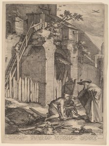 先知以利亚与撒勒法的寡妇 作者 Jan Pietersz Saenredam，以亚伯拉罕·布洛马尔特为原型